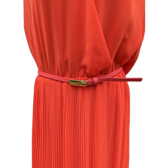 OasisWomen's Red Pleated Maxi Dress / Red Pleated Flare In‎ Sz 14 - Picture 11 of 16